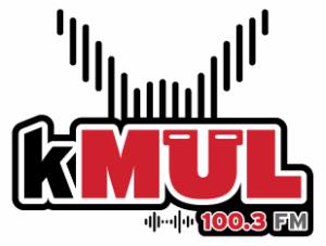 KMUL 100.3 FM Logo with mule ears