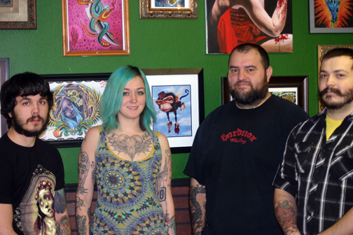 (Photo by Mitchell Brown, digitalBURG) The staff of the Dublin Social Club is, from left, Kody Miller, Terra Walker, Tony Madrid and Adam Warner. 