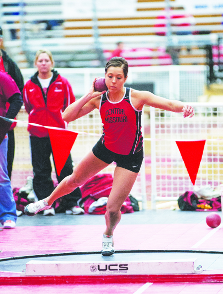 Junior Erin Alewine and the UCM track and field teams will compete in the UCM invite Friday. (Photo by ANDREW MATHER, Photo Editor)