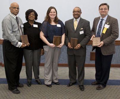 (Courtesy photo) Recipients of the 2013 MLK Community Service Awards are, from the left, Willie and Inell Shields, Paige Becker, the Rev. Terrence Moody on behalf of the Shiloh Missionary Baptist Church Harvest of Hope, and Bob Vickers.