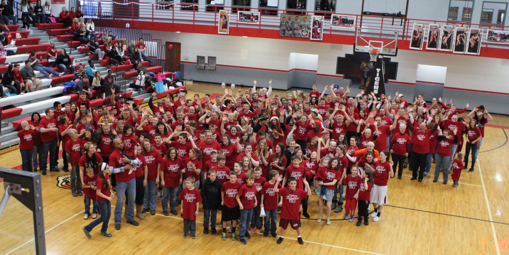 (Photo by Tami Classen) Fans celebrate at Tiger Spirit Night.