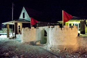 (Photo courtesy Andrew Mather) A snow fort in front of BSU building.