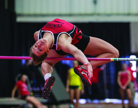 Junior Erin Alewine is one of five Central multi-event athletes to qualify for the national championships. (Photo by ANDREW MATHER, Photo Editor)