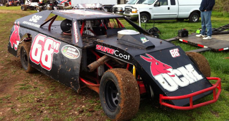The UCM Society of Automotive Engineers B-Mod racecar in the pits at Springfield Raceway April 20. It was the third race the team competed in, and it finished in sixth place. (Photo submitted)