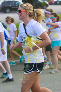 Julia Bates, a setter on the UCM volleyball team, is excited to be a participant in The Color Run.