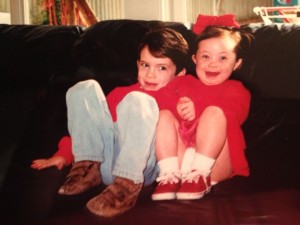 Emily Annemarie Carrigan, right, sits with her brother Taylor on the couch in their family's lake house, located in Possum Kingdom in Graford, Texas. Emily and Taylor were approximately 3 and 4 years old, respectively, when this picture was taken.