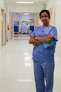 PHOTO BY ANDREA LOPEZ / FEATURES EDITOR Amira Ghazali poses in a hallway at the Western Missouri Medical Center in town where she became the new general surgeon Sept. 1.