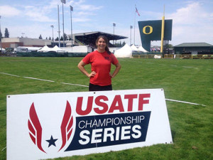 PHOTO VIA HEAVIN WARNER'S FACEBOOK PROFILE Heavin Warner poses for a photo at the USATF Championship Series competition on the campus of the University of Oregon in Eugene, Oregon.