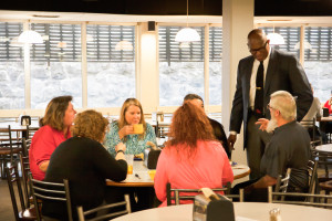 Brigadier General Paul W. Tibbets IV attended the veterans breakfast and went around the dining hall, thanking every individual veteran for their service. 