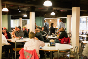 Around 40 veterans attended the free breakfast Wednesday morning for part of the university's appreciation for its military veterans. 