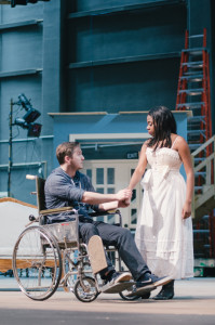 PHOTO BY RYAN BUSH / PHOTOGRAPHER Zachary Craft (left) and Jackie Price rehearse their roles of Horace Giddens and Addie in “The Little Foxes.”