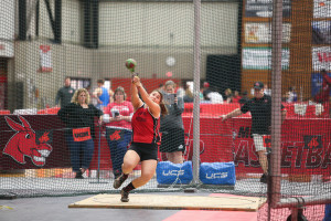PHOTO SUBMITTED BY UCM ATHLETICS After being named the MIAA Co-Field Athlete of the Week, graduate student Heavin Warner broke the school and Multipurpose Building record this past weekend at the UCM Classic.