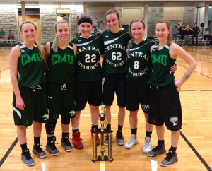 PHOTO SUBMITTED BY UCM INTRAMURALS The Central Methodist University team won the inaugural Mule Madness women's basketball tournament after defeating Missouri S&T in the championship game  43-14 Saturday, Feb. 27, in the Student Recreation and Wellness Center.