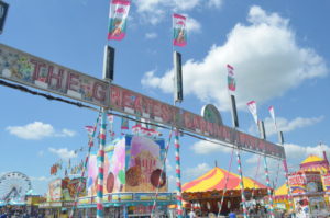PHOTO BY CASSIE SLANA / SENIOR WRITER The carnival midway is open every day durning the Missouri State Fair's 10-day run. 